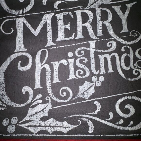 Pottery Barn MERRY CHRISTMAS CHALKBOARD Pillow Cover  20" x 20" Cotton Linen - Picture 4 of 8